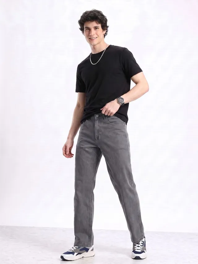 Grey Straight Jeans — view 4