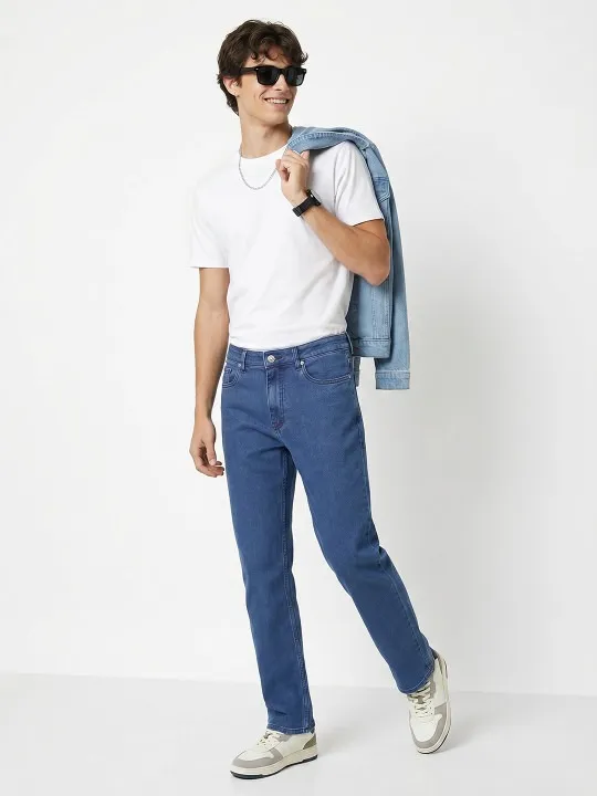 Blue Straight Jeans — view 2