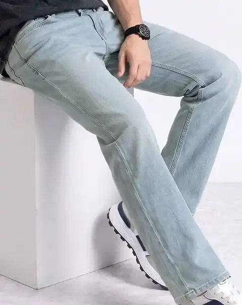 Beige Straight Jeans — view 1