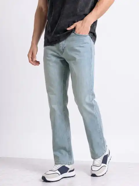 Beige Straight Jeans — view 3