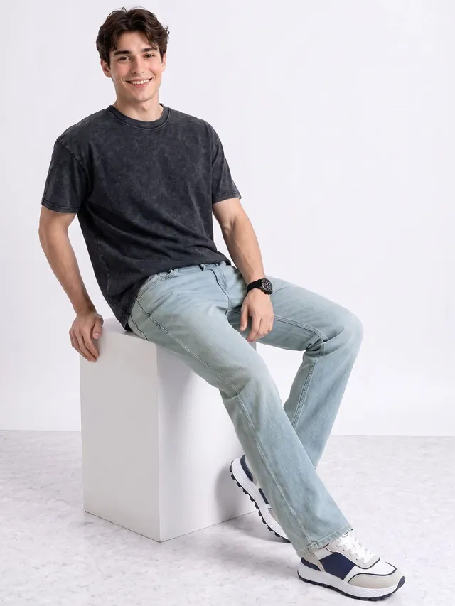 Beige Straight Jeans — view 4