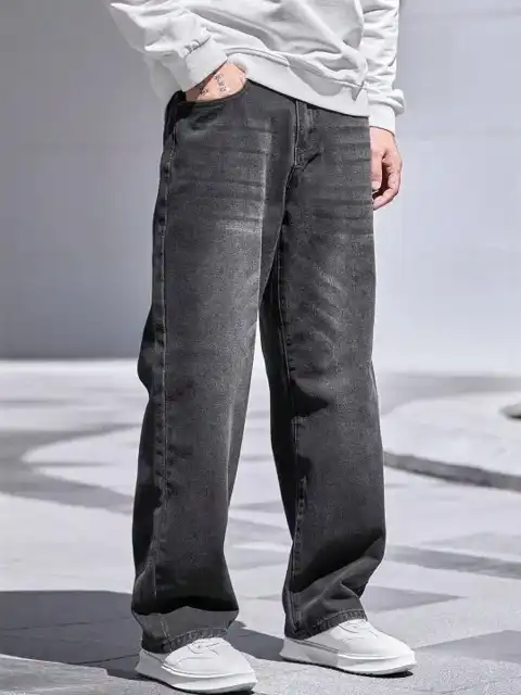 Grey Wide Leg Jeans — view 2