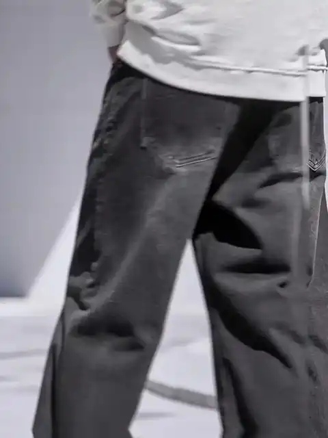 Grey Wide Leg Jeans — view 3