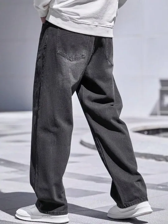 Grey Wide Leg Jeans — view 4