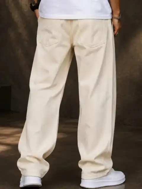 Beige Straight Jeans — view 4