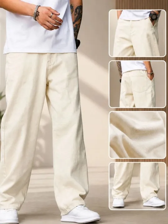 Beige Straight Jeans — view 2