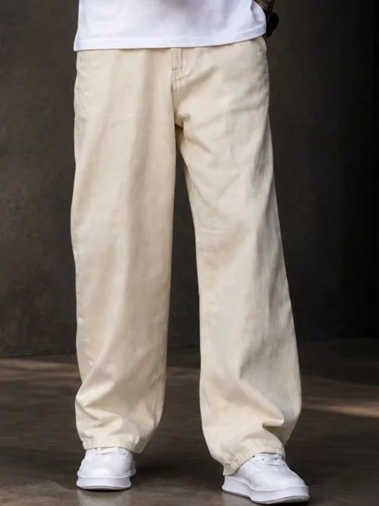 Beige Straight Jeans — view 1