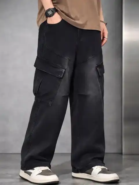 Black Wide Leg Jeans — view 1