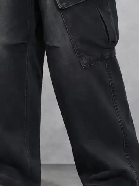 Black Wide Leg Jeans — view 3