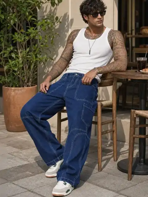 Blue Baggy Jeans — view 1