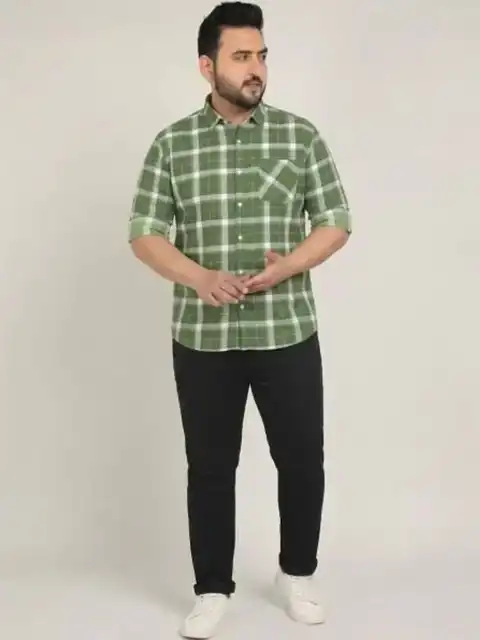 Green Checked Regular Shirt — view 3
