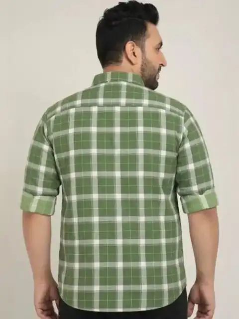 Green Checked Regular Shirt — view 4