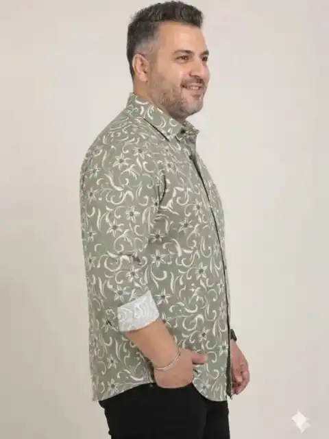 Beige Floral Regular Shirt — view 3