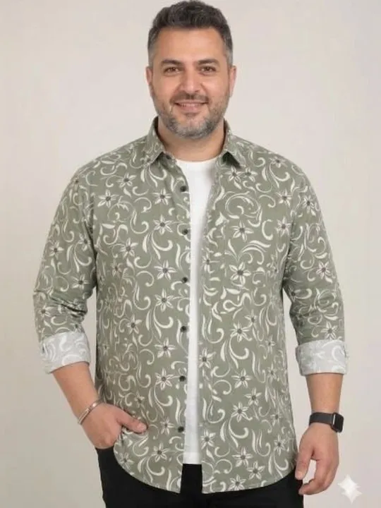 Beige Floral Regular Shirt — view 1