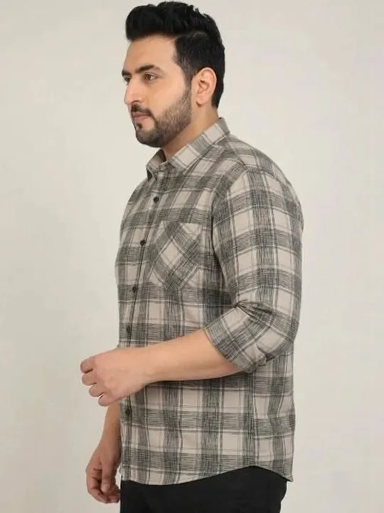 Beige Checked Regular Shirt — view 2