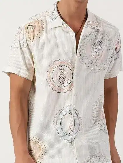 Blue Printed Regular Shirt — view 1