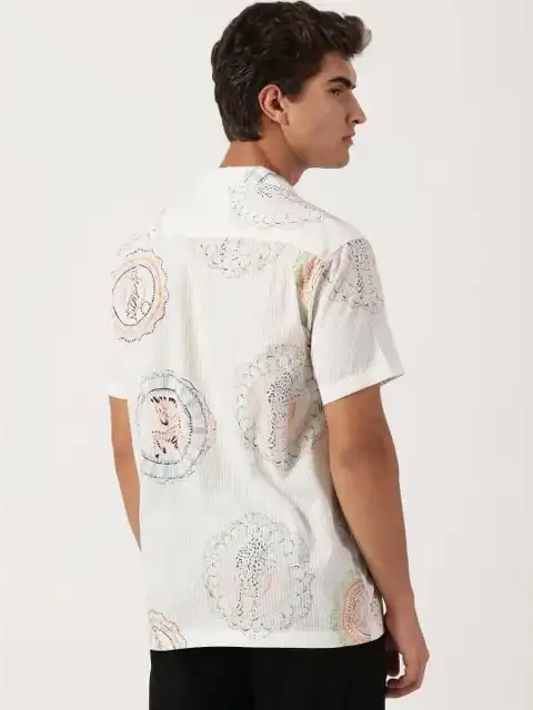 Blue Printed Regular Shirt — view 4