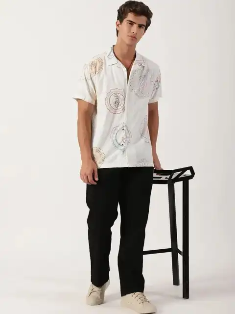Blue Printed Regular Shirt — view 5
