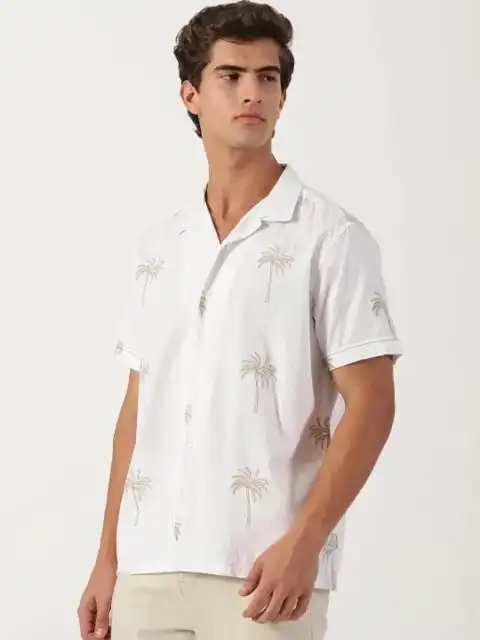Blue Printed Regular Shirt — view 3