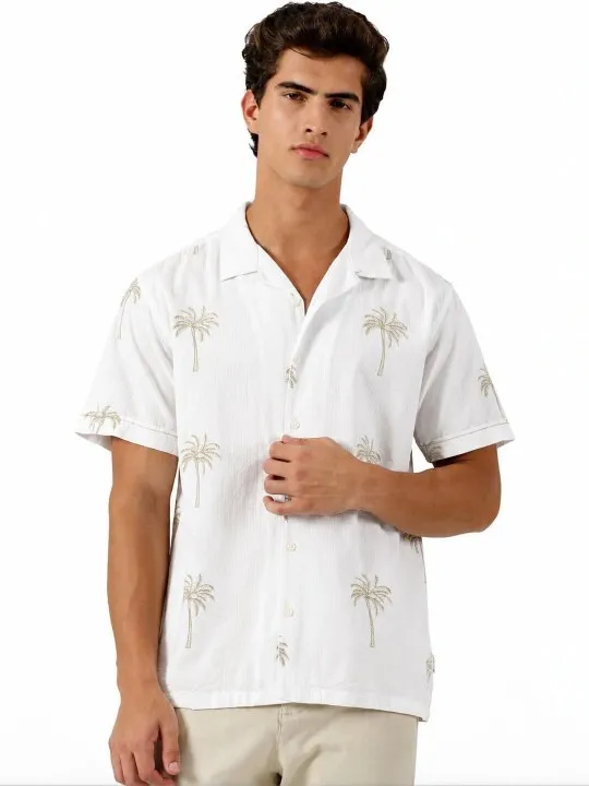 Blue Printed Regular Shirt — view 2