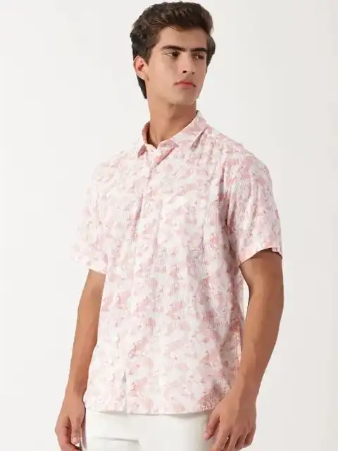 Blue Printed Regular Shirt — view 3