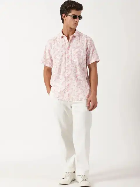 Blue Printed Regular Shirt — view 5