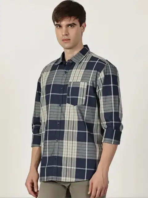 Blue Checked Slim Shirt — view 2