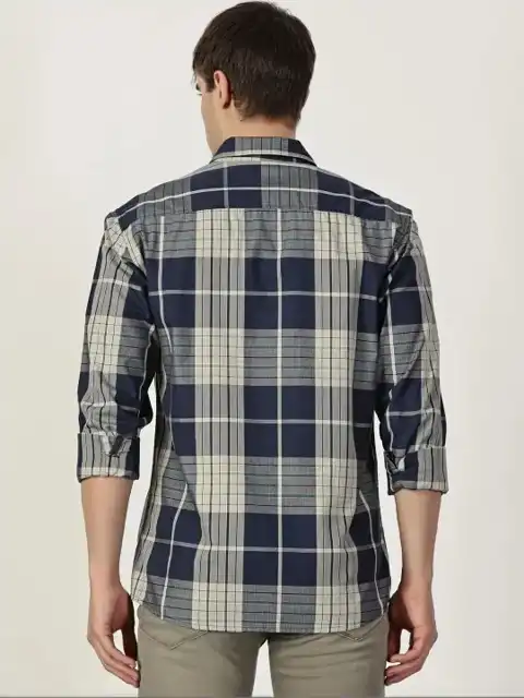 Blue Checked Slim Shirt — view 3