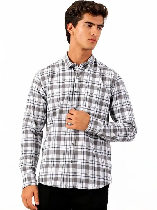 Blue Checked Slim Shirt — view 2