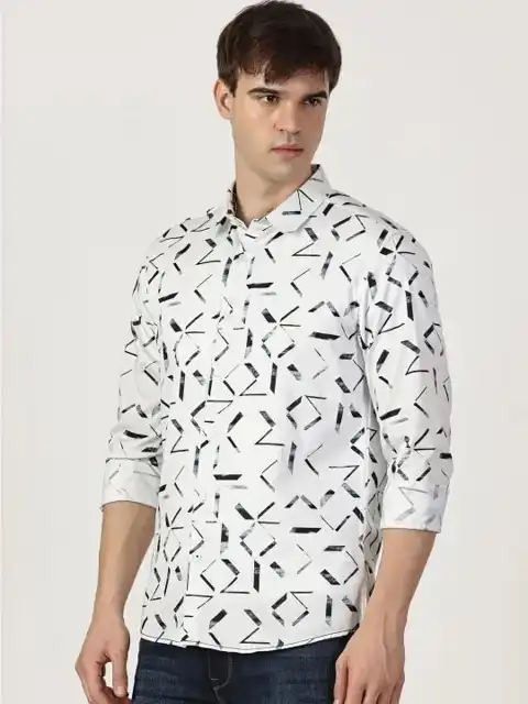 Blue Printed Slim Shirt — view 2