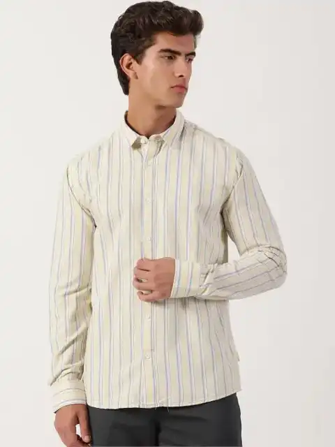 Blue Striped Slim Shirt — view 2