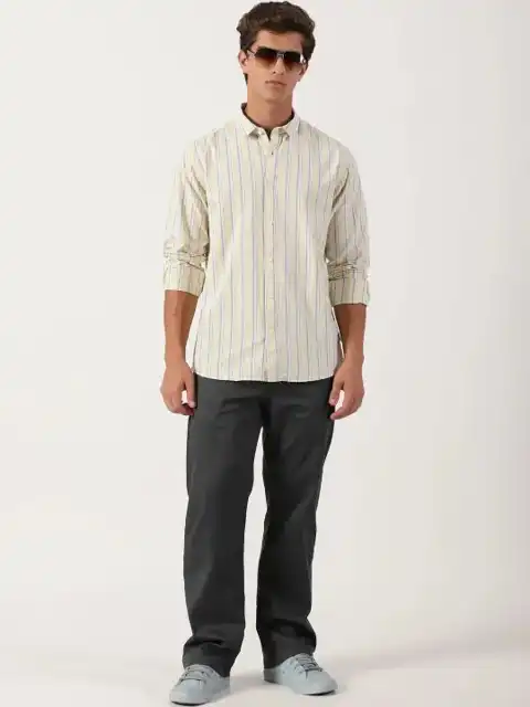 Blue Striped Slim Shirt — view 4