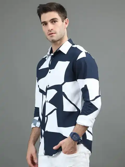 Green Printed Slim Shirt — view 4