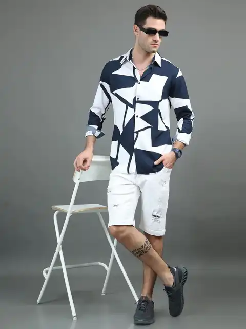 Green Printed Slim Shirt — view 5