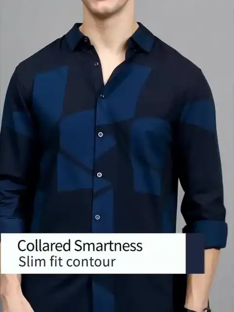 Black Printed Slim Shirt — view 3