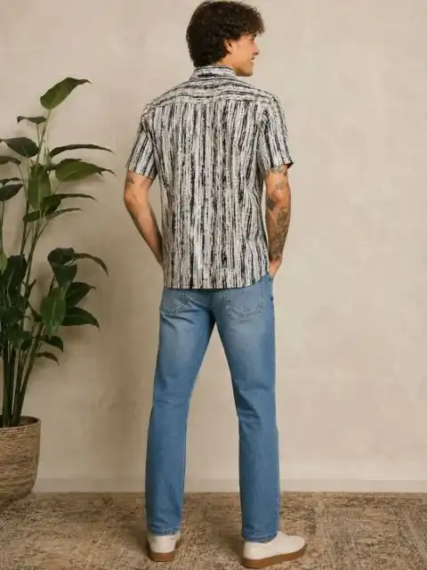 Green Printed Regular Shirt — view 4