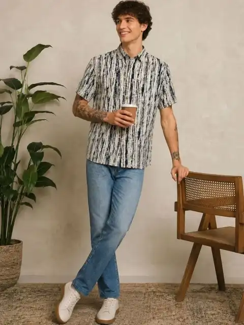 Green Printed Regular Shirt — view 5