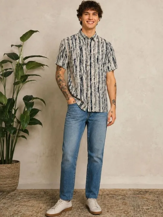 Green Printed Regular Shirt — view 2