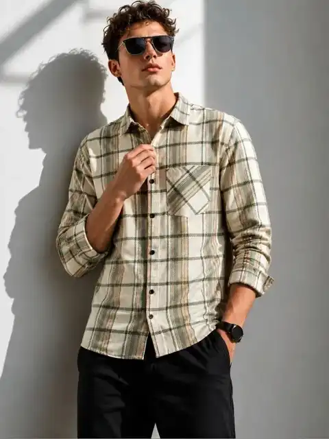 Purple Checked Regular Shirt — view 1