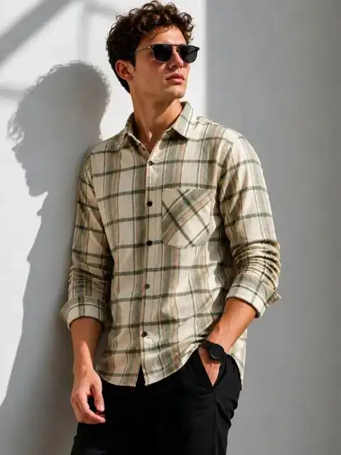 Purple Checked Regular Shirt — view 3