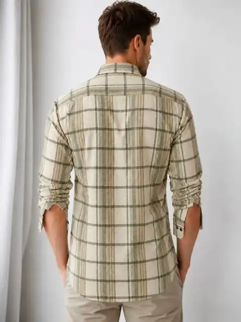 Purple Checked Regular Shirt — view 4