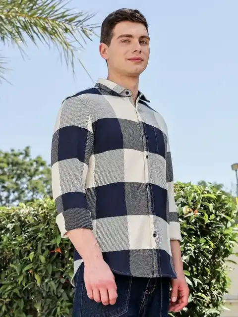 Purple Checked Slim Shirt — view 3