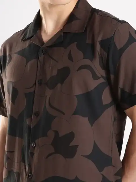 Black Printed Regular Shirt — view 2
