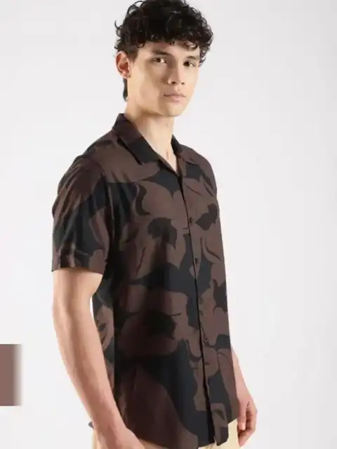 Black Printed Regular Shirt — view 3