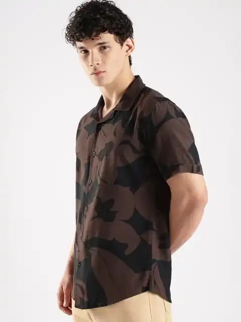 Black Printed Regular Shirt — view 4