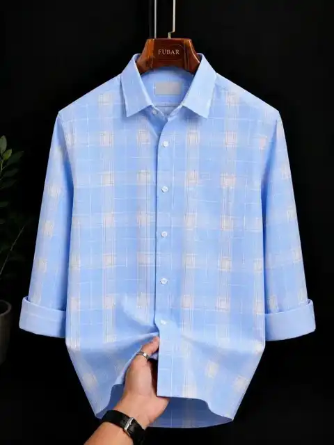 Beige Checked Slim Shirt — view 3