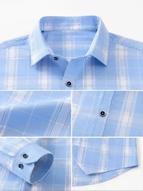 Beige Checked Slim Shirt — view 4