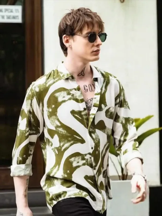 Brown Printed Slim Shirt — view 3