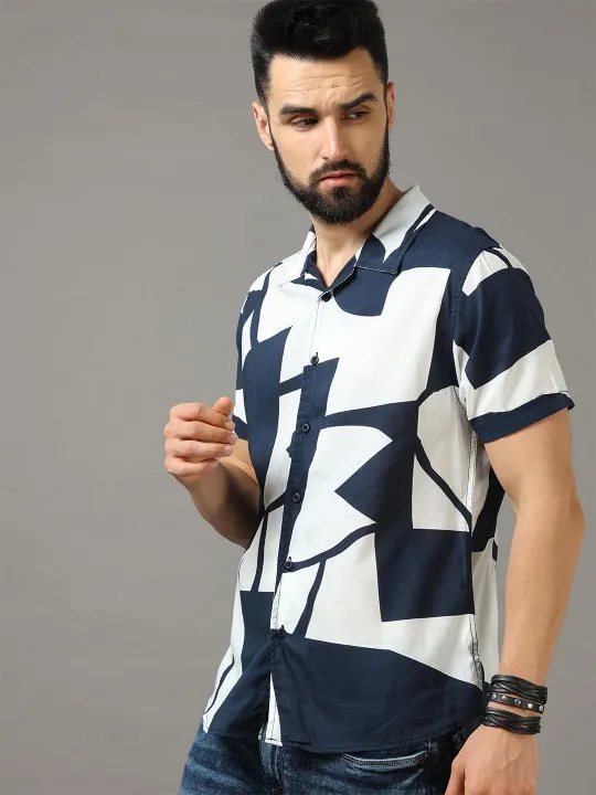 Purple Printed Slim Shirt — view 4
