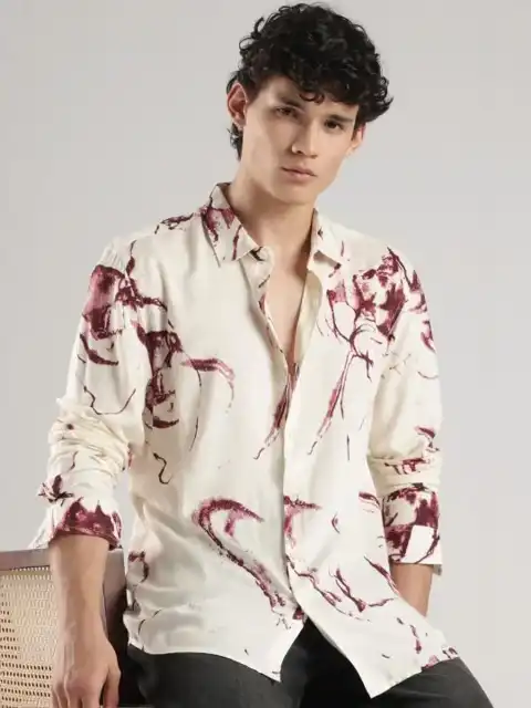 Pink Printed Slim Shirt — view 2